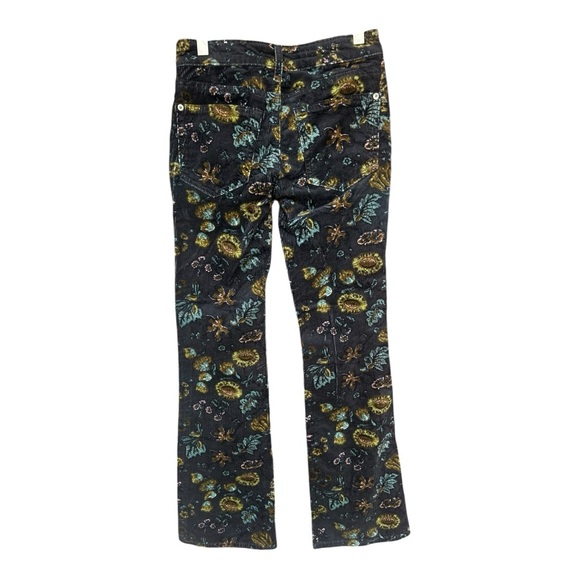 Anthropologie Pilcro The Icon Corduroy Flare Low-Rise Jeans Pants Floral Size 23 - Picture 5 of 15